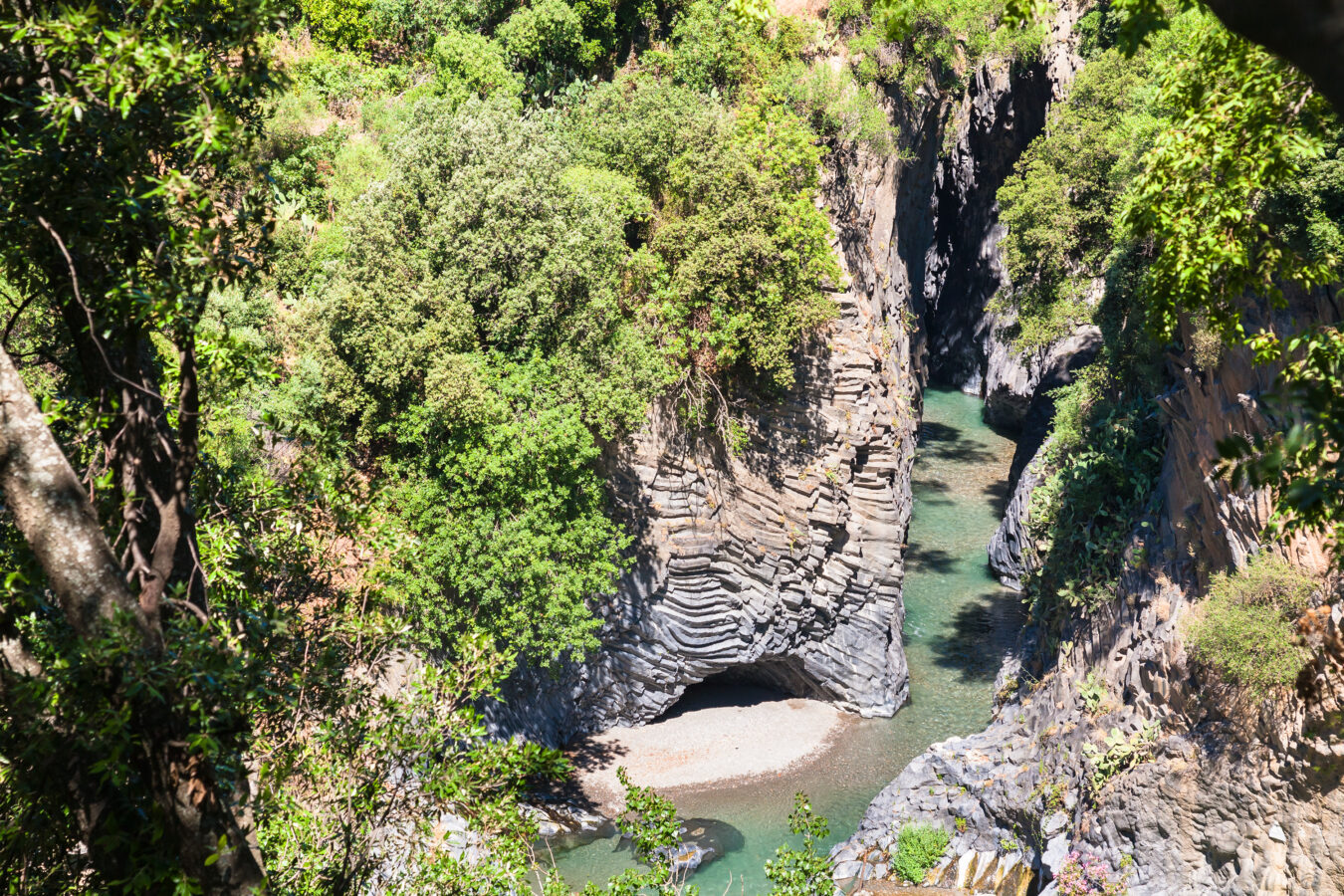 a view of alcantara gorge in sicily