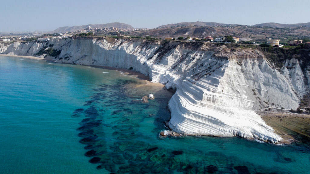 aerial view of scala dei turchi