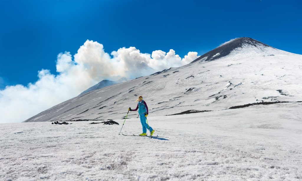 Skiing on Mount Etna