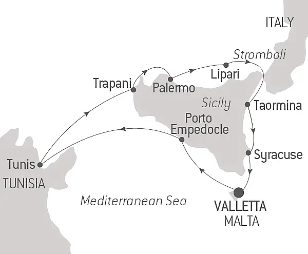 The luxury Ponant cruise circumnavigating Sicily offers an unforgettable route