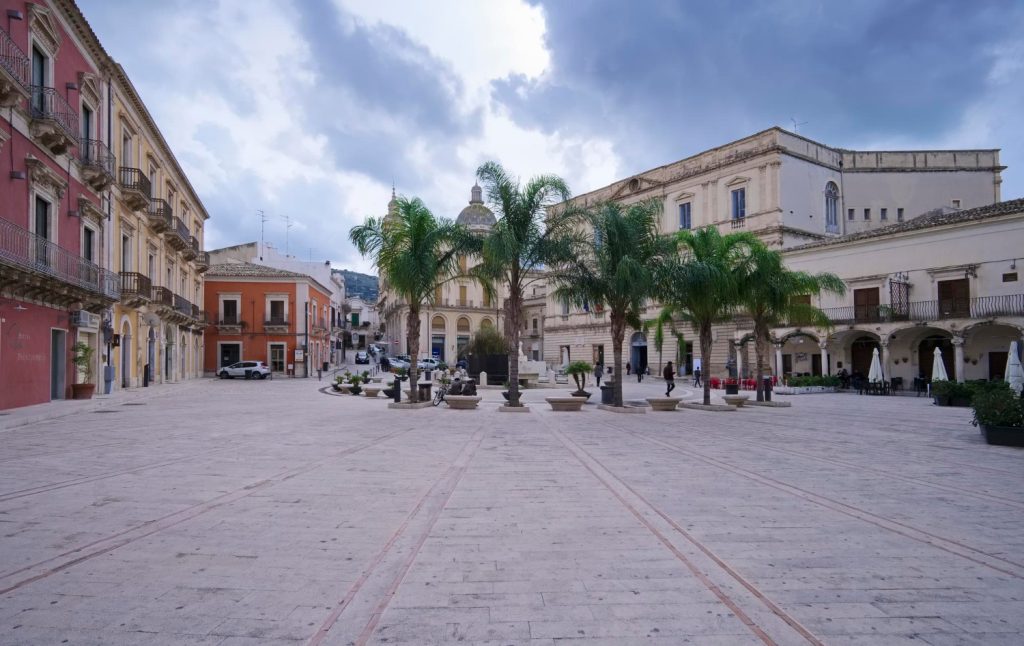 Comiso, Sicily; baroque buildings in Diana Square